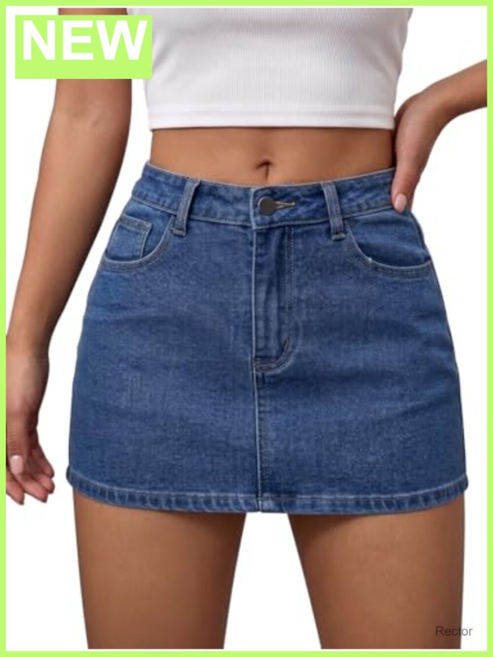 High Waist Denim Jean Skirt A-Line Cotton Blend Casual Summer